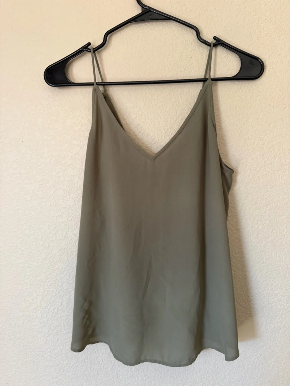LOFT Tank Top Womens S Green‎ Button Front Tie Waist Cami Blouse